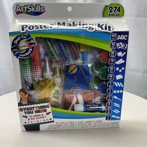 ArtSkills Poster Making Kit 274 Pieces NEW IN BOX Letters Stencils Stars Paint